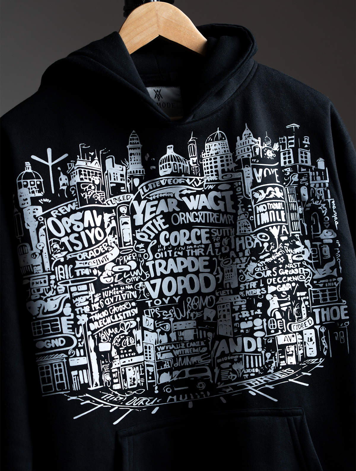 Black London Art relaxed Hoodie